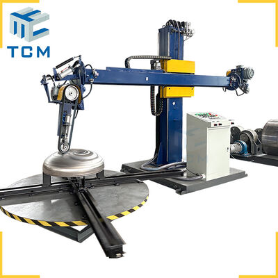 Semi automatic polishing machine for tank and cap surface finishing
